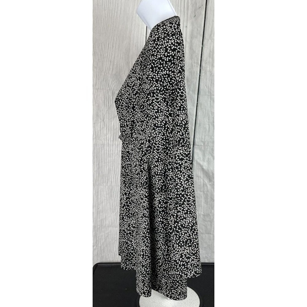 Oh Baby! Motherhood Maternity M Long Slv Empire Waist Surplice Top Black Stretch - Picture 5 of 9